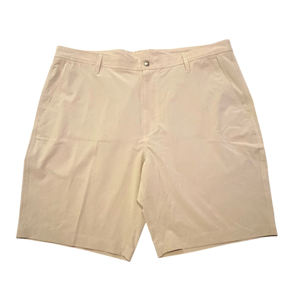 FootJoy Mens Khaki Performance Golf Shorts Size 40 Tan Stretch Flat Front 23937